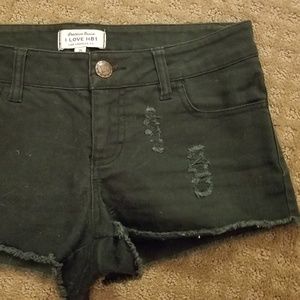 Black Ripped Jean Shorts
